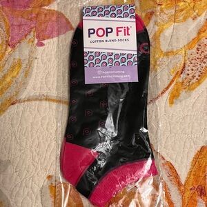 POP Fit Black and Pink Casual Socks